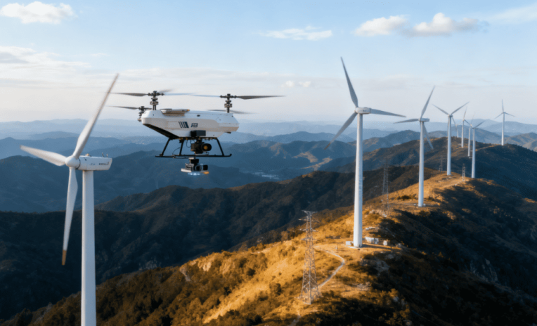 drones for mountain wind farm inspection