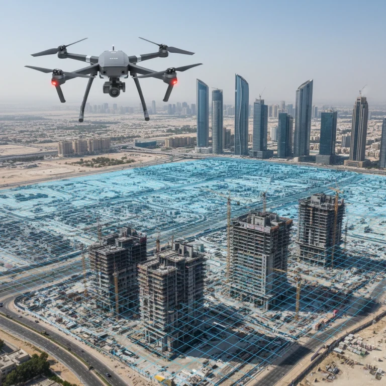 Abu Dhabi construction aerial view for drone mapping