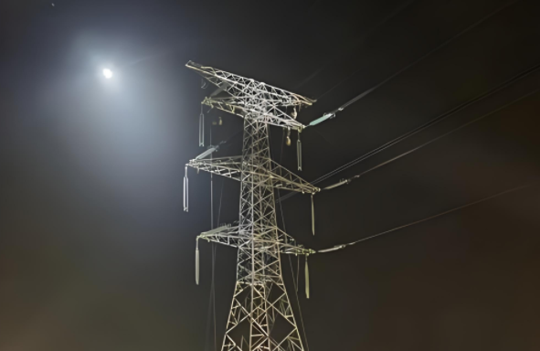 industrial drone fly at night