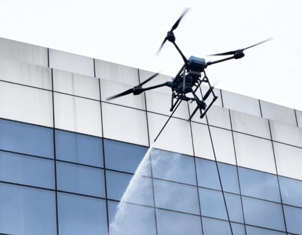 multi purpose drone applications of cleaning high building