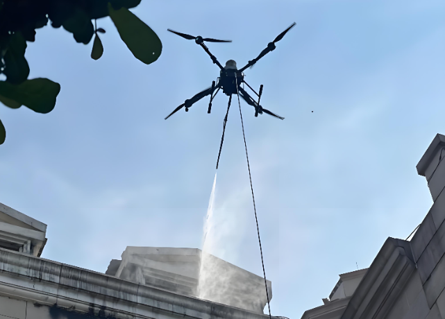 drone roof cleaning work principle