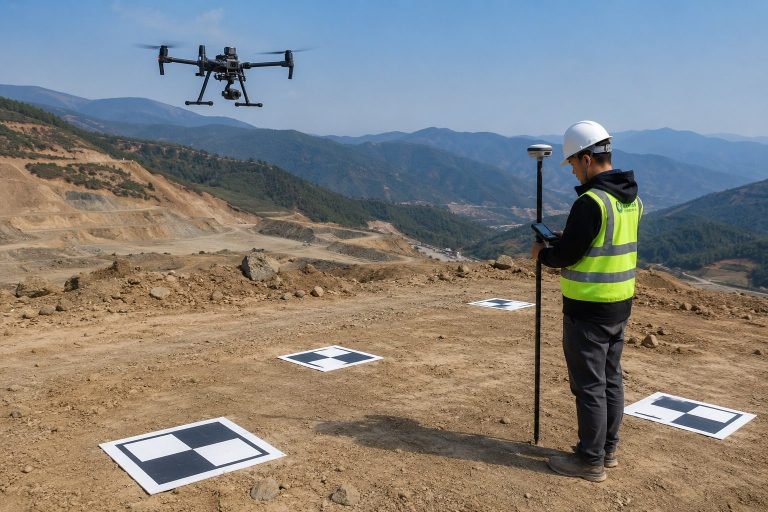 Drone topographic surveying with RTK ground control points for accurate UAV mapping