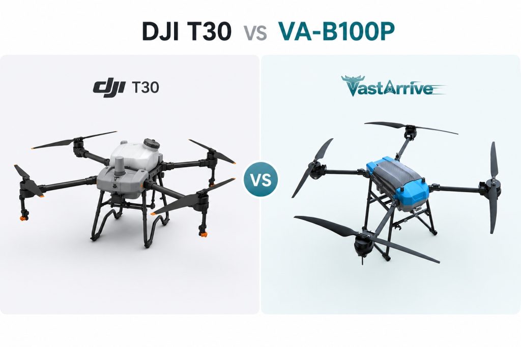 dji t30 vs va-b100p Spraying Drone