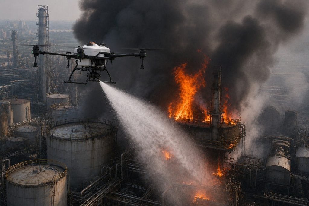 industrial park firefighting drone emergency response