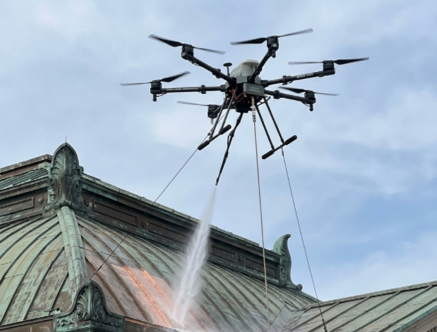 how does gutter cleaning drone work