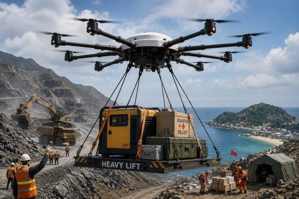 50kg heavy lift logistics drone for industrial transport