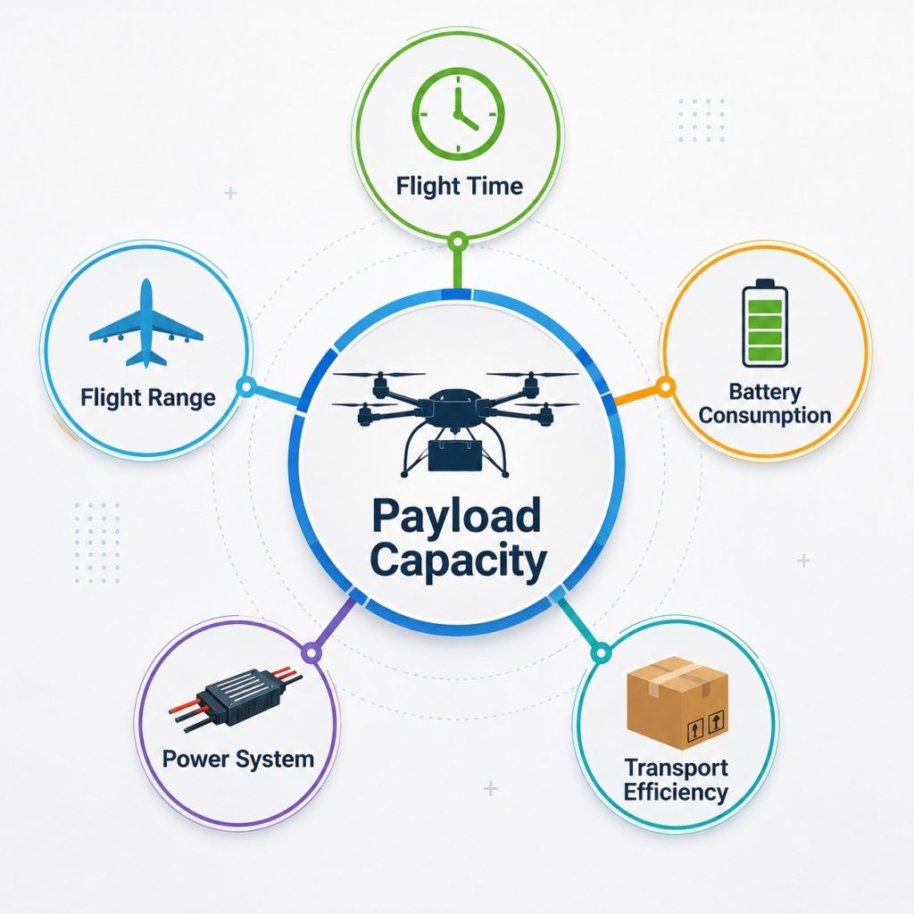 Factors affected by logistics drone payload capacity