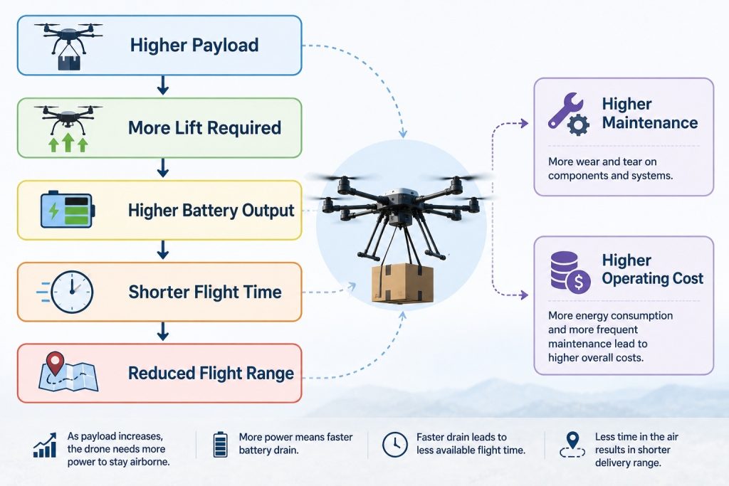 How payload affects drone flight performance