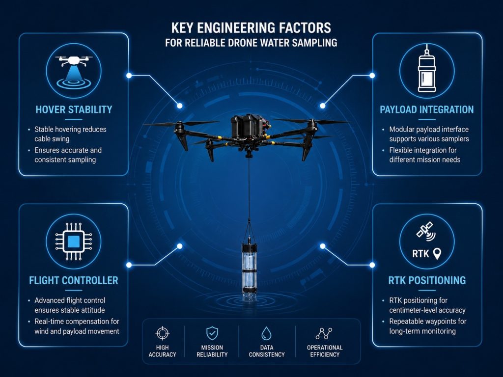 Key engineering factors influencing drone water sampling quality