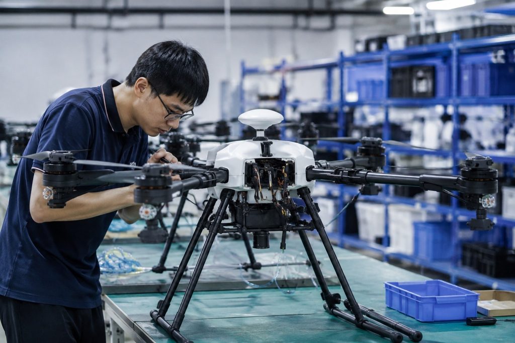 Cleaning drone pre-shipment indoor inspection