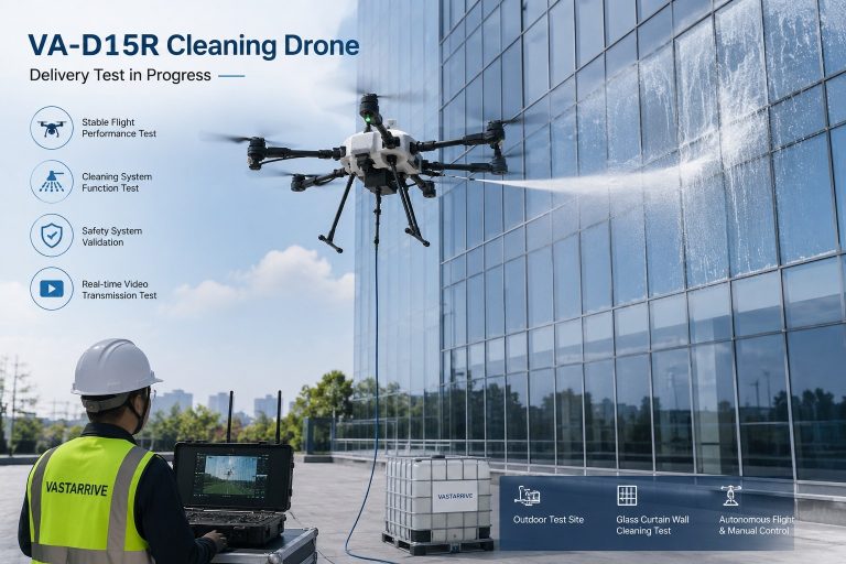VA-D15R Cleaning Drone Delivery Testing Process