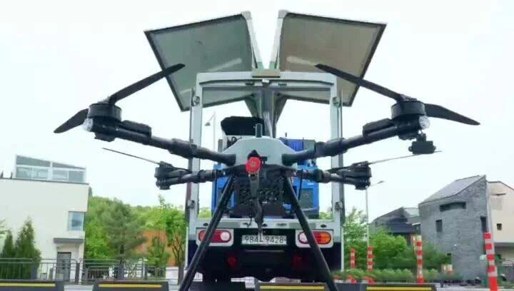 Vehicle-mounted deployment, ready to begin work