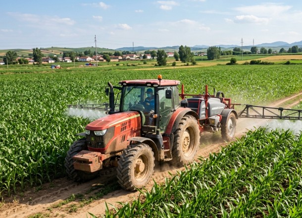tractor spraying