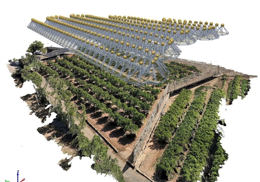 3D vineyard mapping with drone photogrammetry, orthomosaic images and point cloud reconstruction