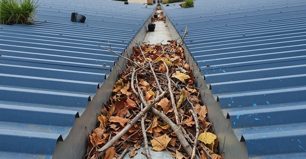 Industrial Gutter Dimensions and Debris Inspection Before Drone Cleaning